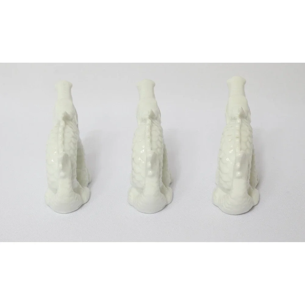 Vintage Pier 1 Imports‎ Ceramic Chinese Dragon Napkin Holder Rings Set of 3
